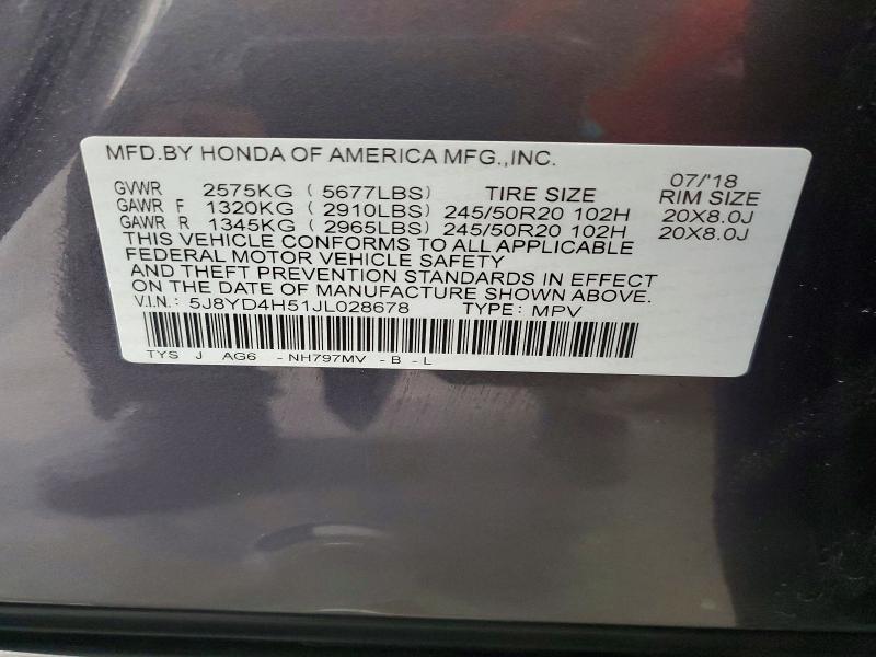 Продаж на аукціоні авто 2018 Acura Mdx, vin: 5J8YD4H51JL028678, номер лоту: 53804676