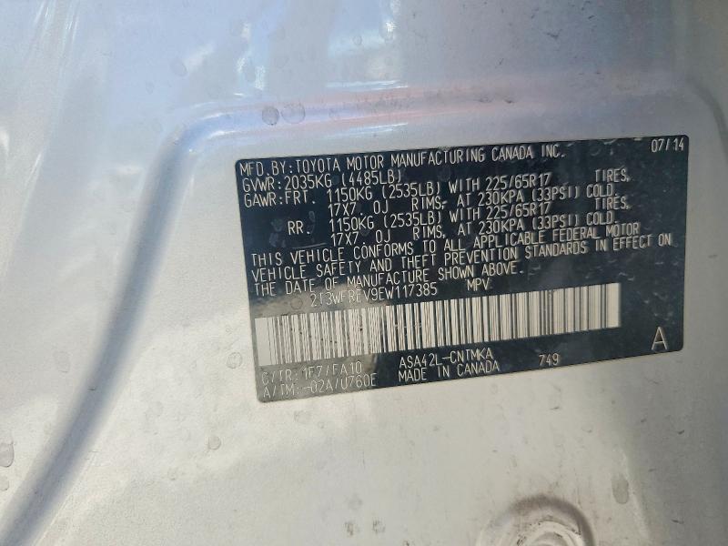 Aukcja sprzedaży 2014 Toyota Rav4, vin: 2T3WFREV9EW117385, numer aukcji: 52183836