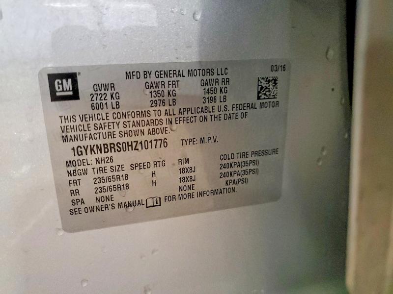 Продаж на аукціоні авто 2017 Cadillac Xt5, vin: 1GYKNBRS0HZ101776, номер лоту: 52401266