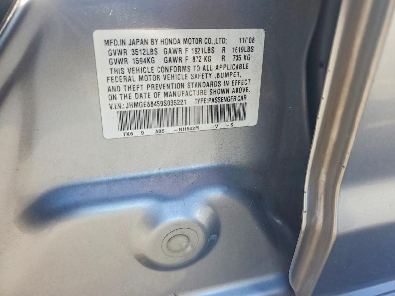 Продаж на аукціоні авто 2009 Honda Fit, vin: JHMGE88459S035221, номер лоту: 53651256
