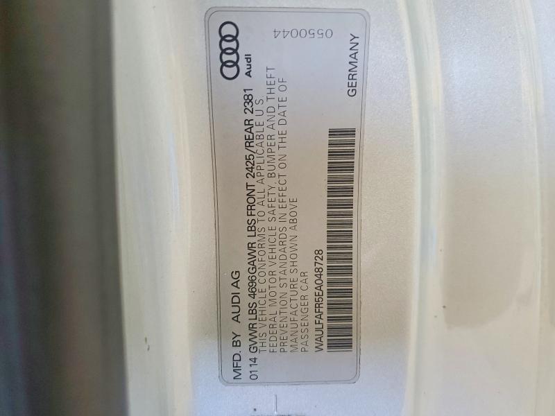 Aukcja sprzedaży 2014 Audi A5, vin: WAULFAFR5EA048728, numer aukcji: 55318976