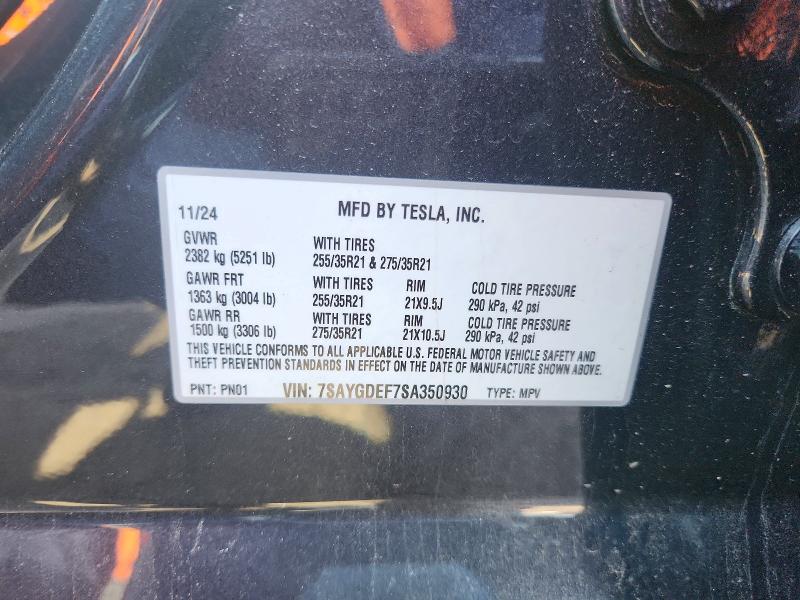 Aukcja sprzedaży 2025 Tesla Model Y, vin: 7SAYGDEF7SA350930, numer aukcji: 55015246