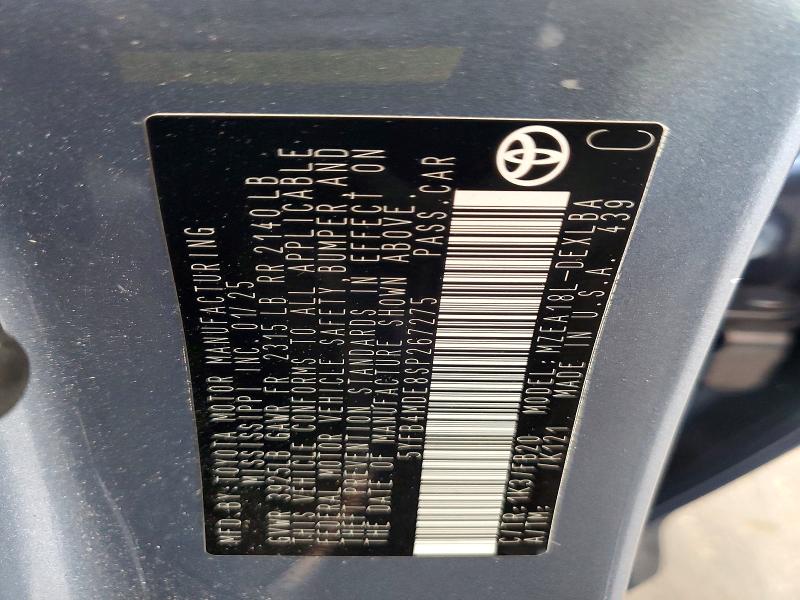52211846 :رقم المزاد ، 5YFB4MDE8SP267275 vin ، 2025 Toyota Corolla مزاد بيع