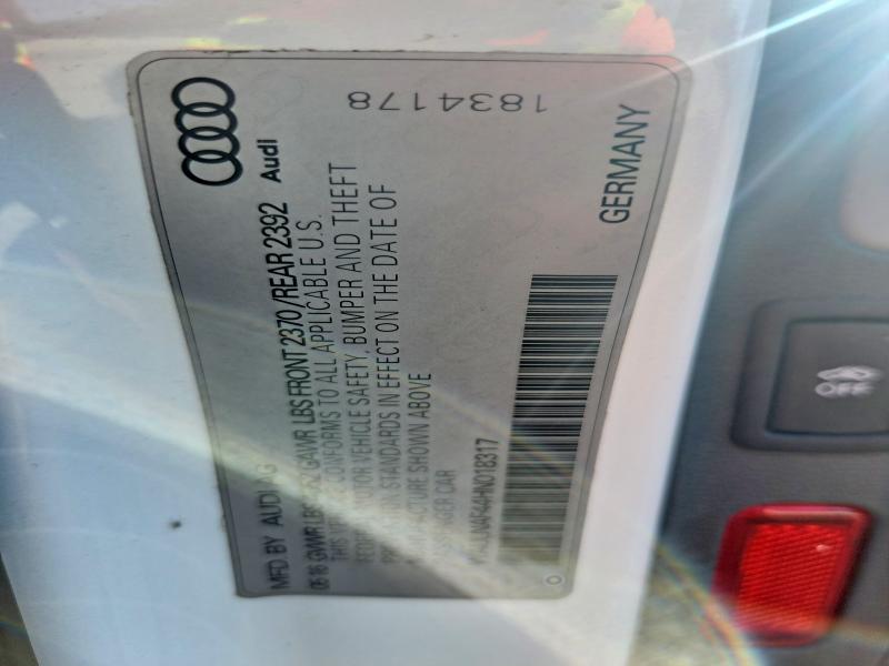 2017 Audi A4 მანქანა იყიდება აუქციონზე, vin: WAULNAF44HN018317, აუქციონის ნომერი: 51671926