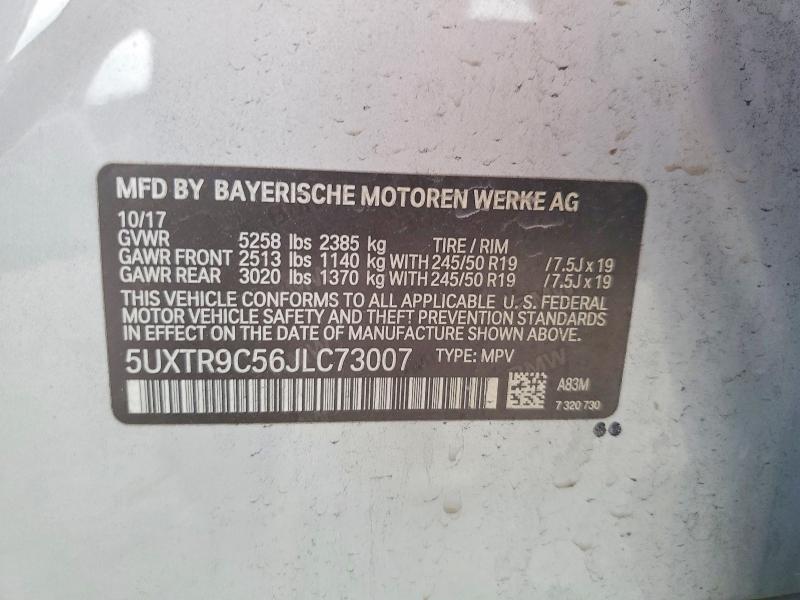 Продажа на аукционе авто 2018 Bmw X3, vin: 5UXTR9C56JLC73007, номер лота: 51648486