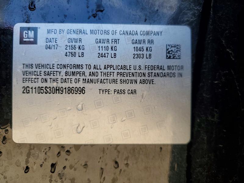 Продаж на аукціоні авто 2017 Chevrolet Impala, vin: 2G1105S30H9186996, номер лоту: 52521436