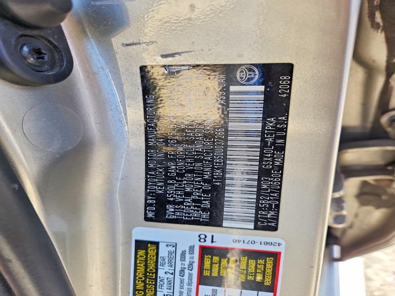 52938036 :رقم المزاد ، 4T1BK1EB5DU037266 vin ، 2013 Toyota Avalon مزاد بيع