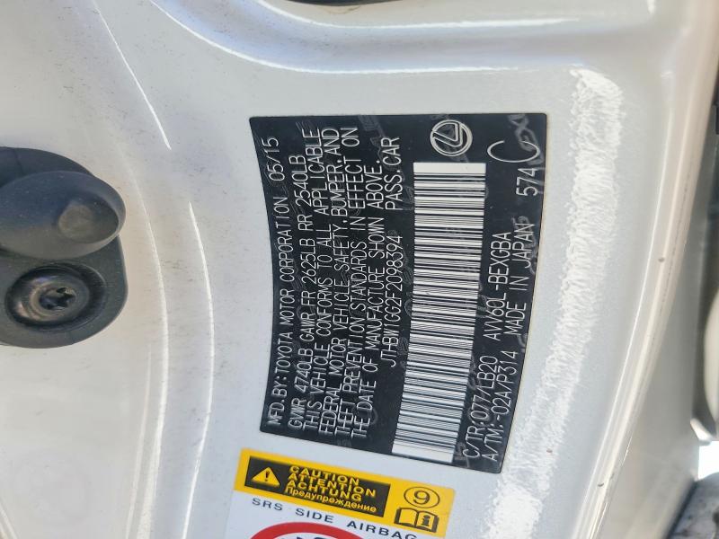 2015 Lexus Es მანქანა იყიდება აუქციონზე, vin: JTHBW1GG2F2098394, აუქციონის ნომერი: 54292666