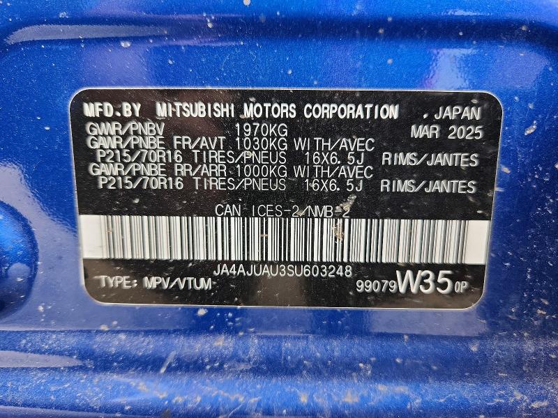 Продажа на аукционе авто 2025 Mitsubishi Rvr, vin: JA4AJUAU3SU603248, номер лота: 54536696