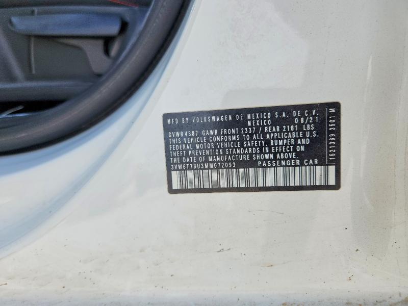 Aukcja sprzedaży 2021 Volkswagen Jetta, vin: 3VW6T7BU3MM072093, numer aukcji: 52386496
