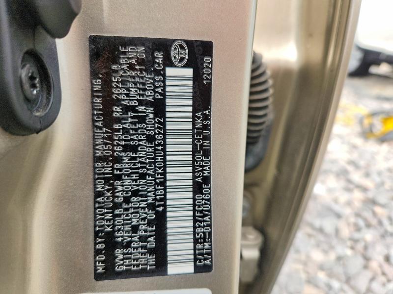 Auction sale of the 2017 Toyota Camry, vin: 4T1BF1FK0HU436272, lot number: 53822496
