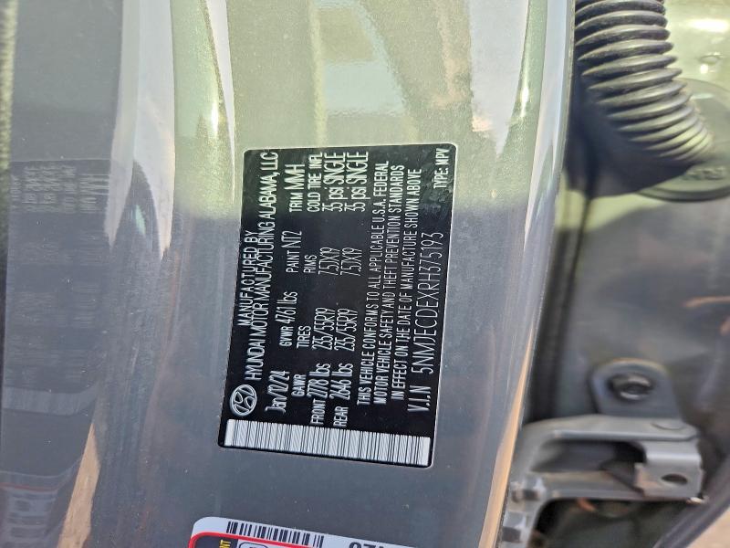 54122376 :رقم المزاد ، 5NMJECDEXRH375193 vin ، 2024 Hyundai Tucson مزاد بيع