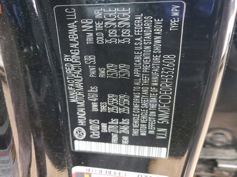 2024 Hyundai Tucson მანქანა იყიდება აუქციონზე, vin: 5NMJFCDE0RH332608, აუქციონის ნომერი: 54432776