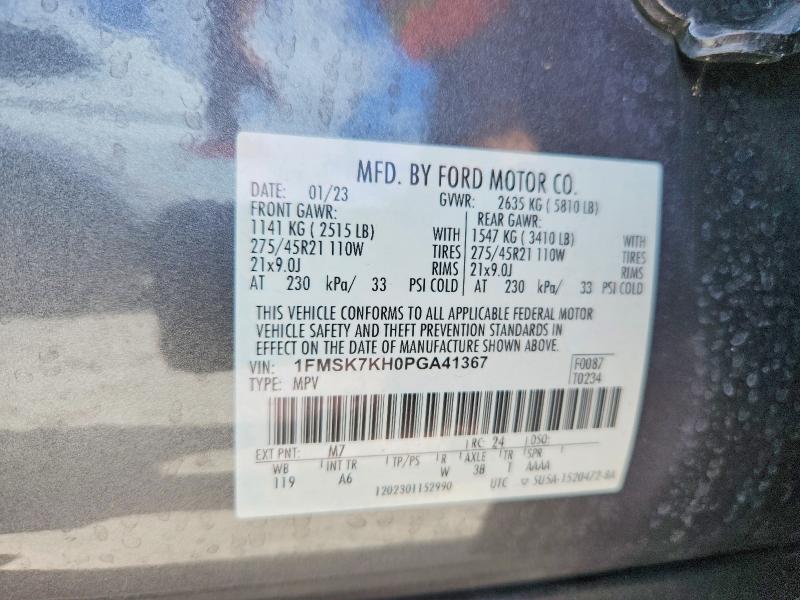Auction sale of the 2023 Ford Explorer, vin: 1FMSK7KH0PGA41367, lot number: 54187836