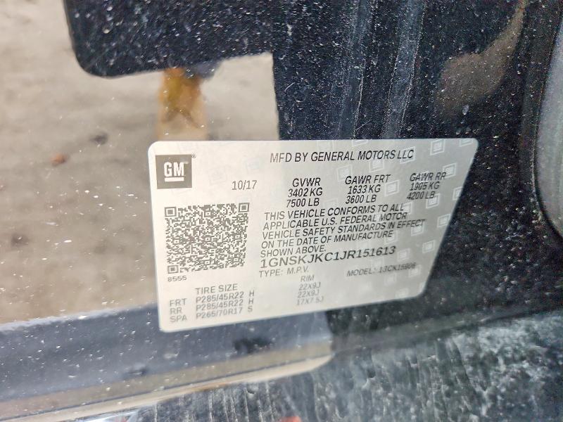 52512826 :رقم المزاد ، 1GNSKJKC1JR151613 vin ، 2018 Chevrolet Suburban مزاد بيع