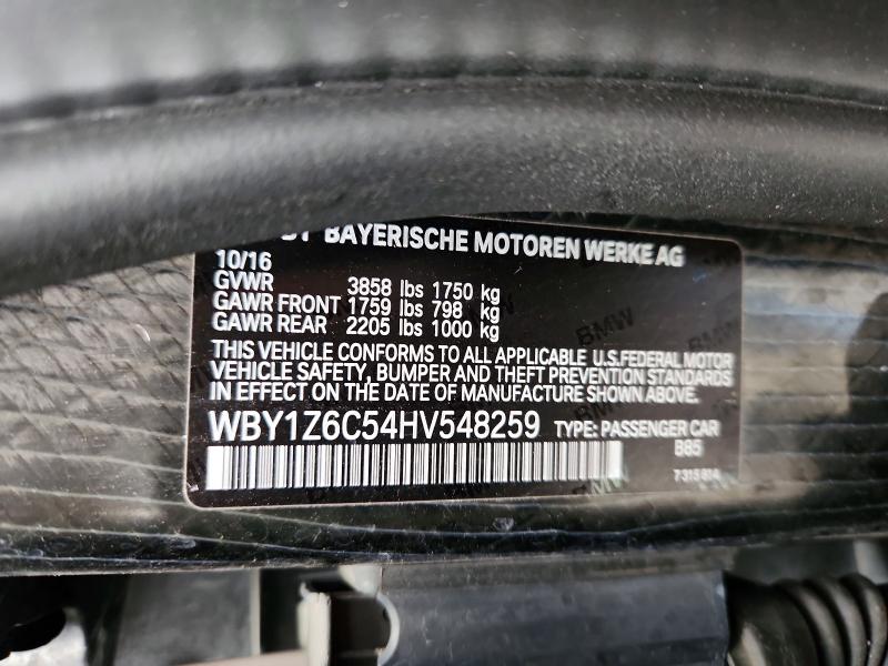 Продаж на аукціоні авто 2017 Bmw I3, vin: WBY1Z6C54HV548259, номер лоту: 53758276