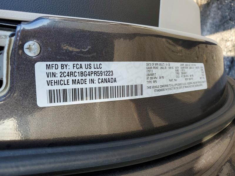 53986006 :رقم المزاد ، 2C4RC1BG4PR591223 vin ، 2023 Chrysler Pacifica مزاد بيع