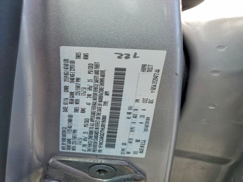 Aukcja sprzedaży 2017 Ford Escape, vin: 1FMCU9GD7HUB15080, numer aukcji: 52450966
