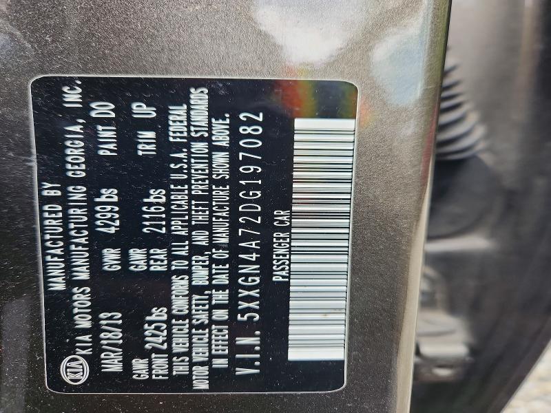 Aukcja sprzedaży 2013 Kia Optima, vin: 5XXGN4A72DG197082, numer aukcji: 52938286