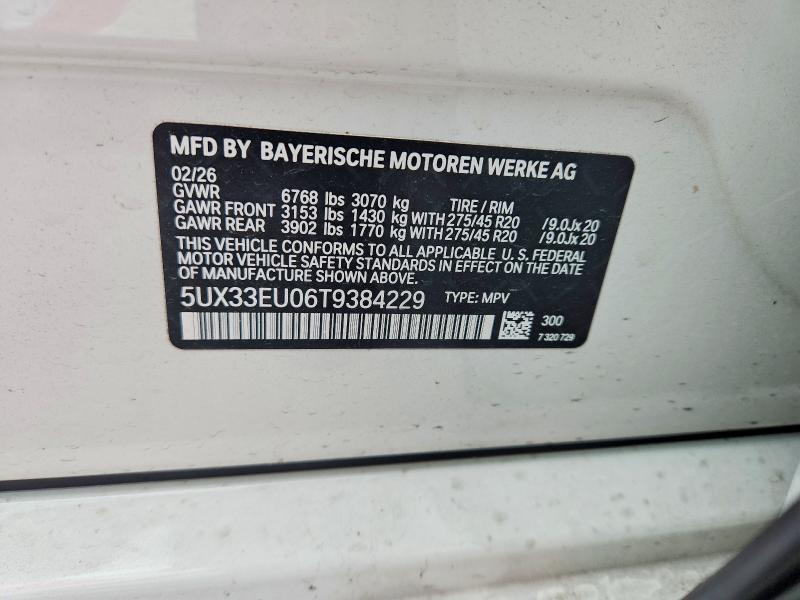 Продаж на аукціоні авто 2026 Bmw X5, vin: 5UX33EU06T9384229, номер лоту: 52747546