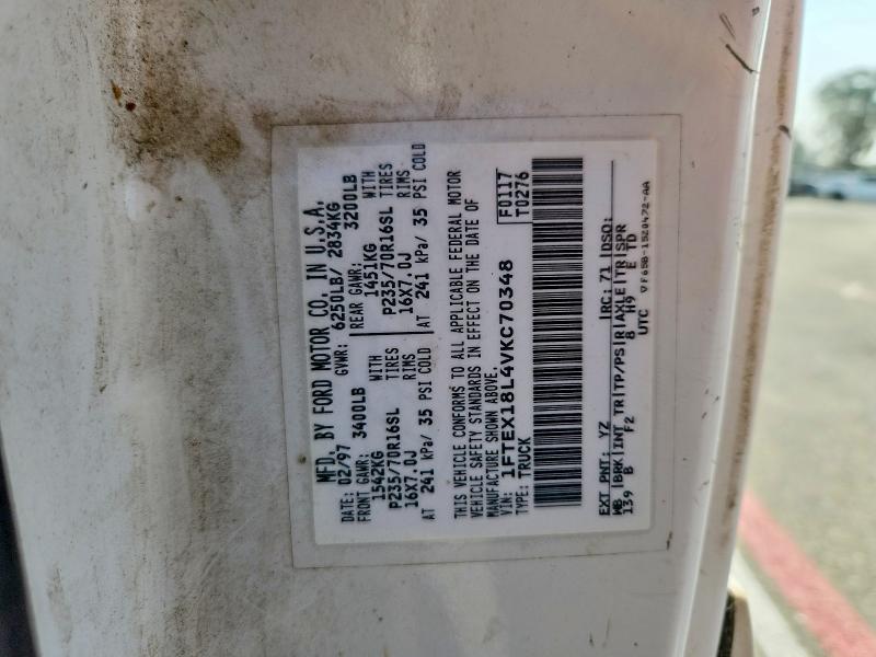 1997 Ford F150 მანქანა იყიდება აუქციონზე, vin: 1FTEX18L4VKC70348, აუქციონის ნომერი: 54090676