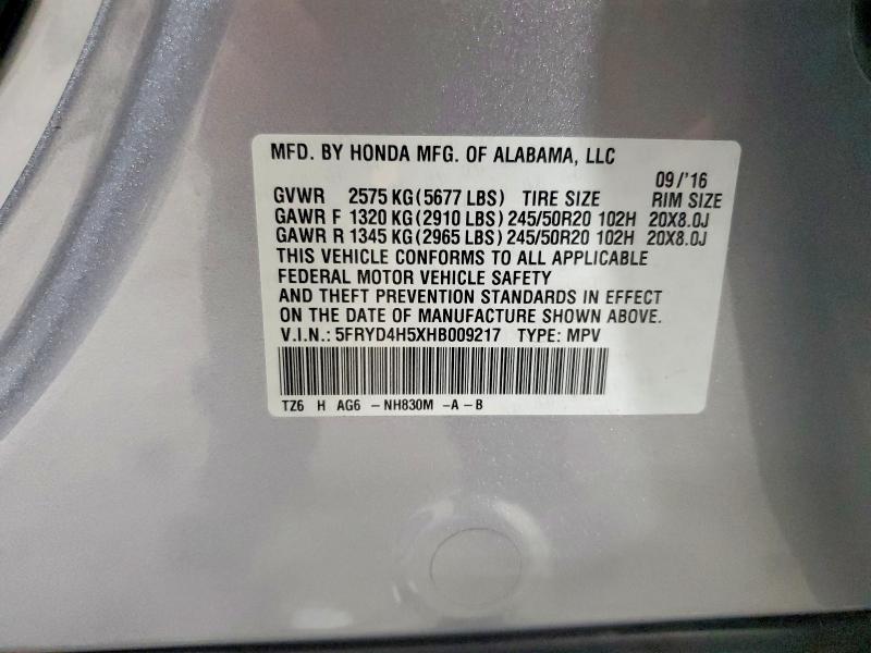 Aukcja sprzedaży 2017 Acura Mdx, vin: 5FRYD4H5XHB009217, numer aukcji: 53899756