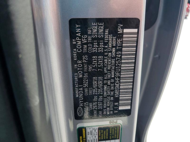 Продаж на аукціоні авто 2015 Hyundai Santa Fe, vin: KM8SMDHF9FU125749, номер лоту: 52491326