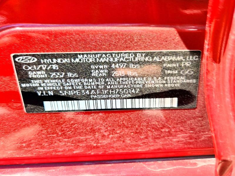 Aukcja sprzedaży 2019 Hyundai Sonata, vin: 5NPE34AF1KH750147, numer aukcji: 55448136