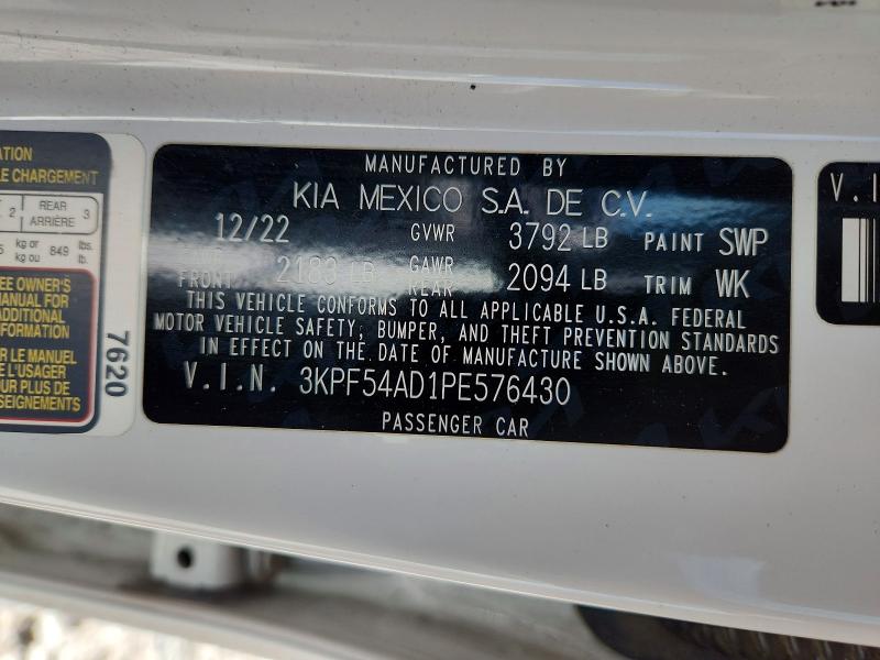 52363936 :رقم المزاد ، 3KPF54AD1PE576430 vin ، 2023 Kia Forte مزاد بيع