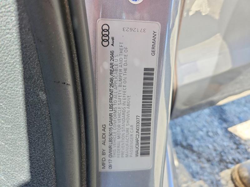 Aukcja sprzedaży 2018 Audi A6, vin: WAUC8AFC2JN033077, numer aukcji: 52971976