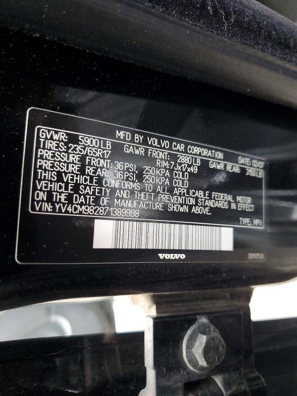55004756 :رقم المزاد ، YV4CM982871389998 vin ، 2007 Volvo Xc90 مزاد بيع