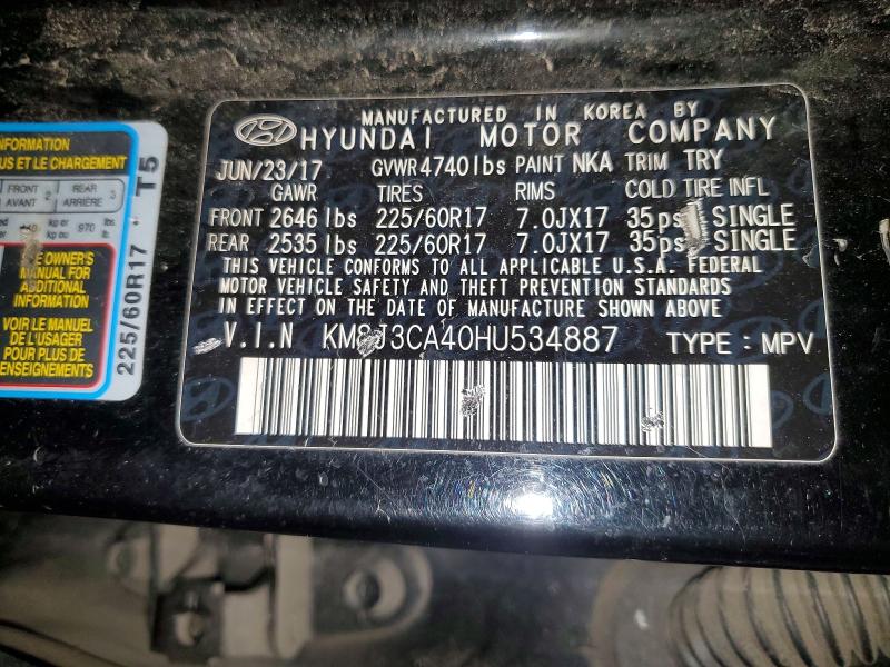 Продаж на аукціоні авто 2017 Hyundai Tucson, vin: KM8J3CA40HU534887, номер лоту: 52728976