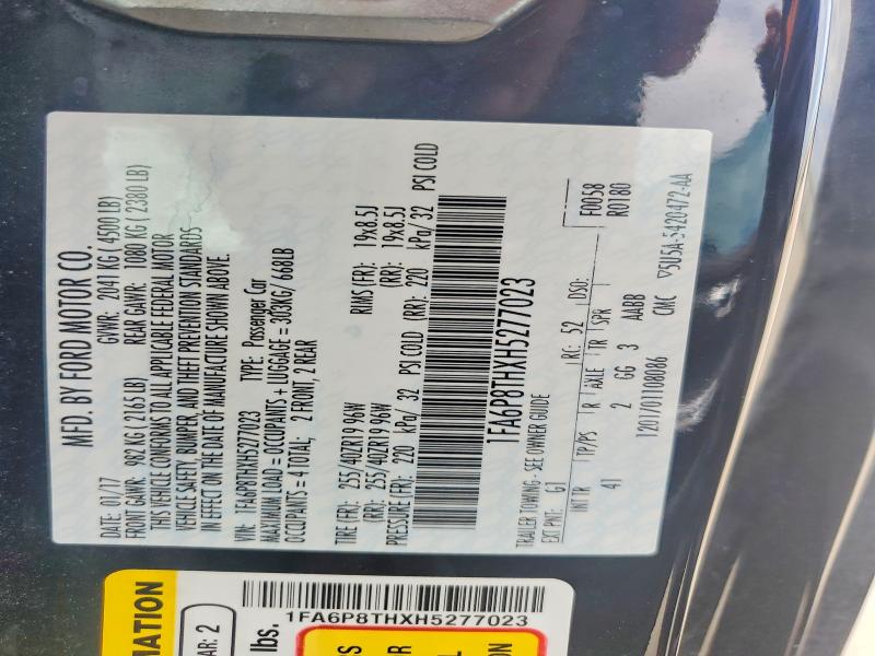Продаж на аукціоні авто 2017 Ford Mustang, vin: 1FA6P8THXH5277023, номер лоту: 55349556