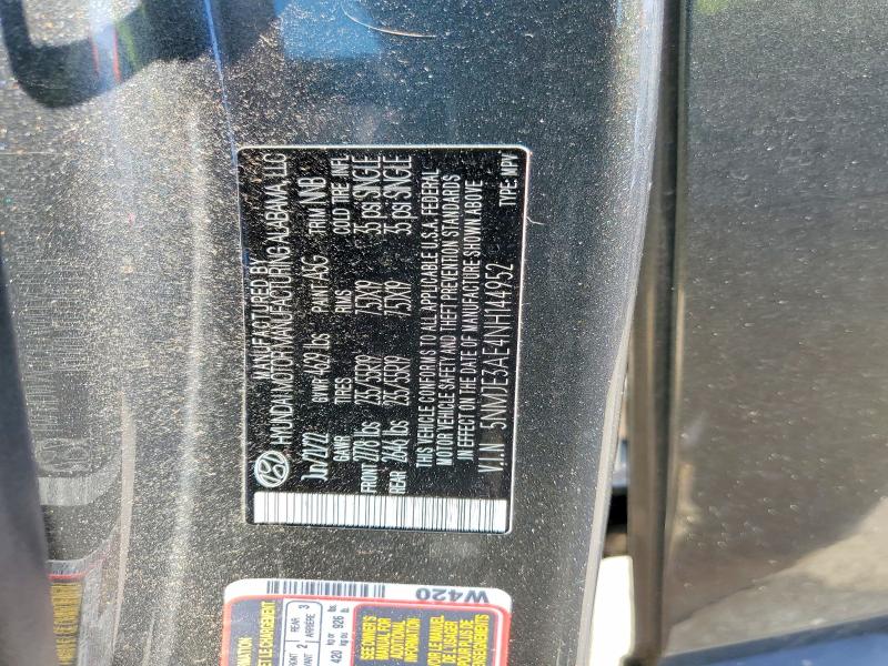 2022 Hyundai Tucson მანქანა იყიდება აუქციონზე, vin: 5NMJE3AE4NH144952, აუქციონის ნომერი: 52221156