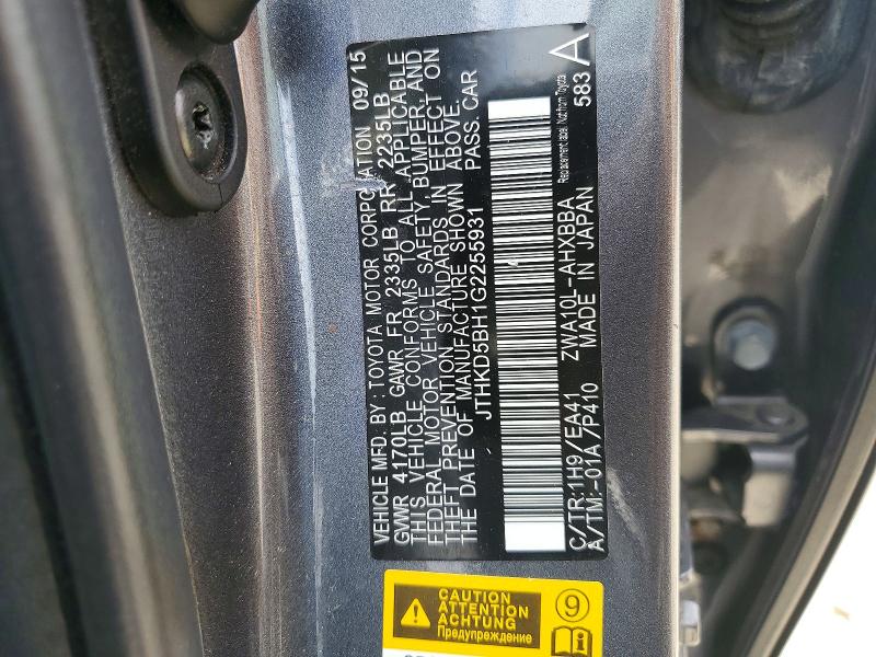 Продаж на аукціоні авто 2016 Lexus Ct, vin: JTHKD5BH1G2255931, номер лоту: 53459416