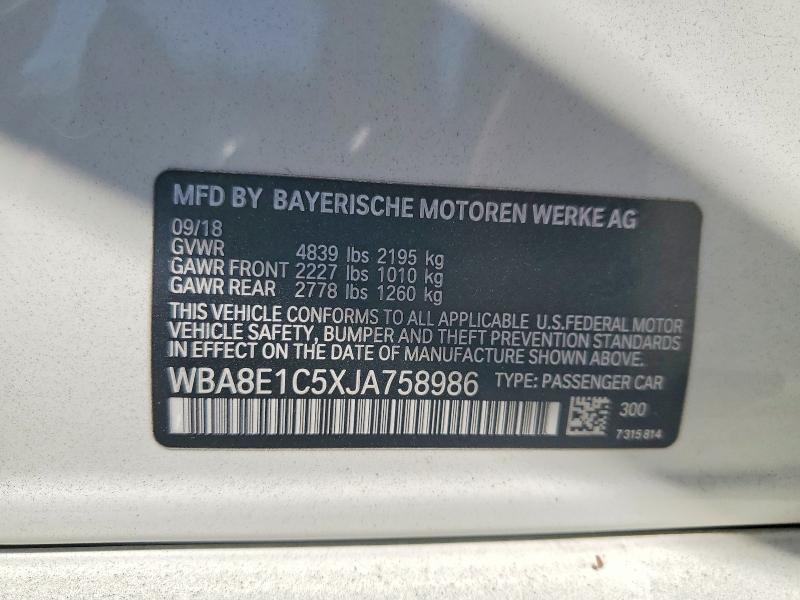 Продажа на аукционе авто 2018 Bmw 330e, vin: WBA8E1C5XJA758986, номер лота: 54717816