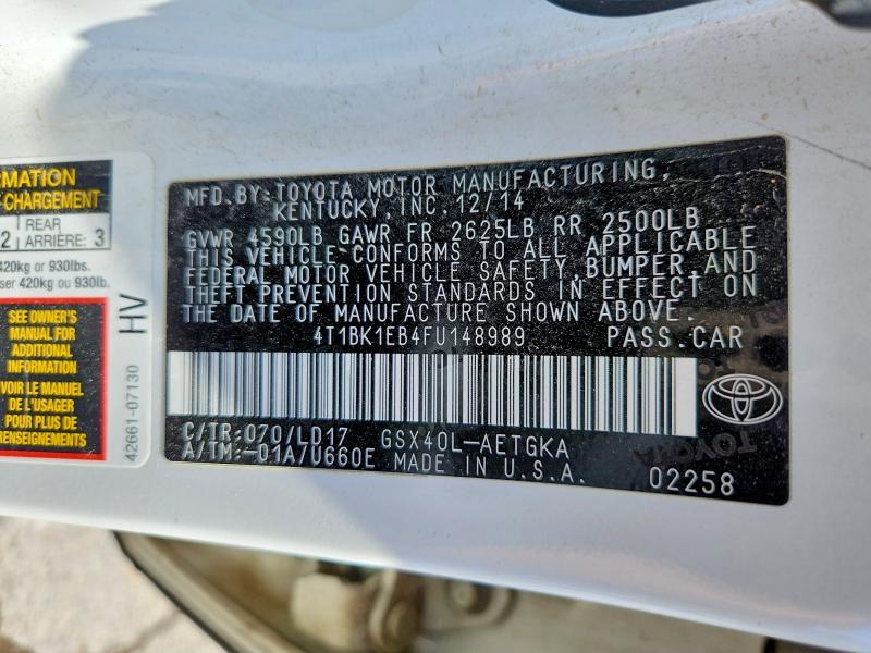 Продажа на аукционе авто 2015 Toyota Avalon, vin: 4T1BK1EB4FU148989, номер лота: 52591126