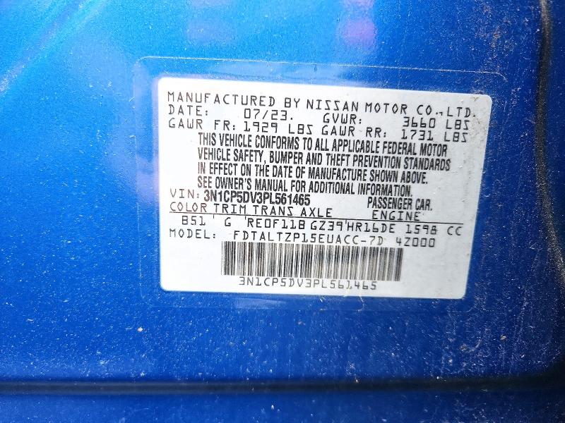 53633896 :رقم المزاد ، 3N1CP5DV3PL561465 vin ، 2023 Nissan Kicks مزاد بيع