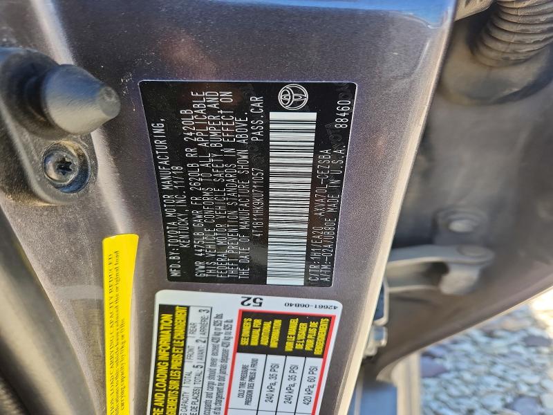 Aukcja sprzedaży 2019 Toyota Camry, vin: 4T1B11HK9KU711057, numer aukcji: 52854346