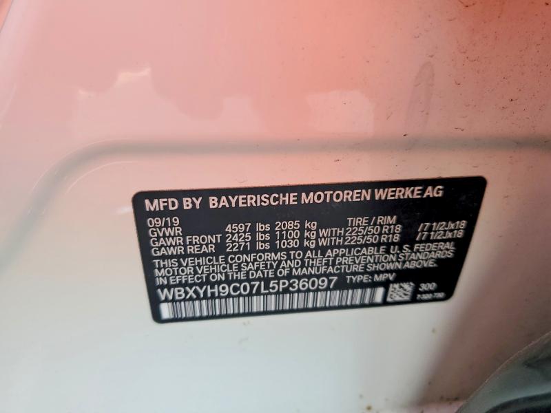 52253696 :رقم المزاد ، WBXYH9C07L5P36097 vin ، 2020 Bmw X2 مزاد بيع