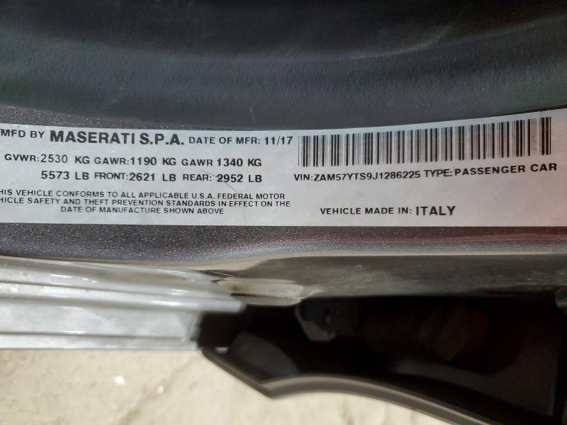Продаж на аукціоні авто 2018 Maserati Ghibli, vin: ZAM57YTS9J1286225, номер лоту: 52425856