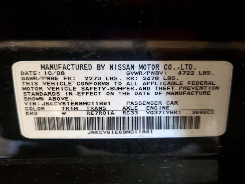 Продаж на аукціоні авто 2009 Infiniti G37 Sedan, vin: JNKCV61E69M011861, номер лоту: 55544806