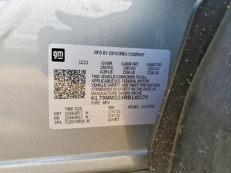 Продаж на аукціоні авто 2024 Chevrolet Trailblazer, vin: KL79MMS2XRB140170, номер лоту: 52891116