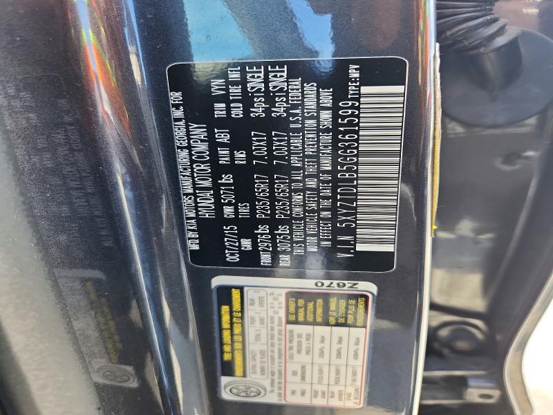 2016 Hyundai Santa Fe Sport მანქანა იყიდება აუქციონზე, vin: 5XYZTDLB5GG361599, აუქციონის ნომერი: 54638726