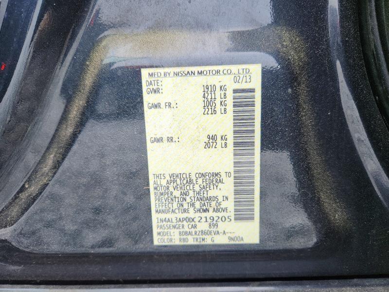 2013 Nissan Altima მანქანა იყიდება აუქციონზე, vin: 1N4AL3AP0DC219205, აუქციონის ნომერი: 54820516