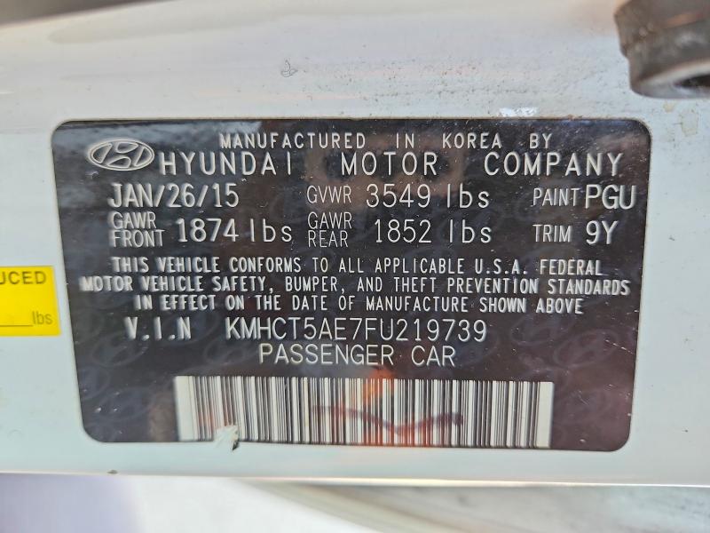 52908966 :رقم المزاد ، KMHCT5AE7FU219739 vin ، 2015 Hyundai Accent مزاد بيع