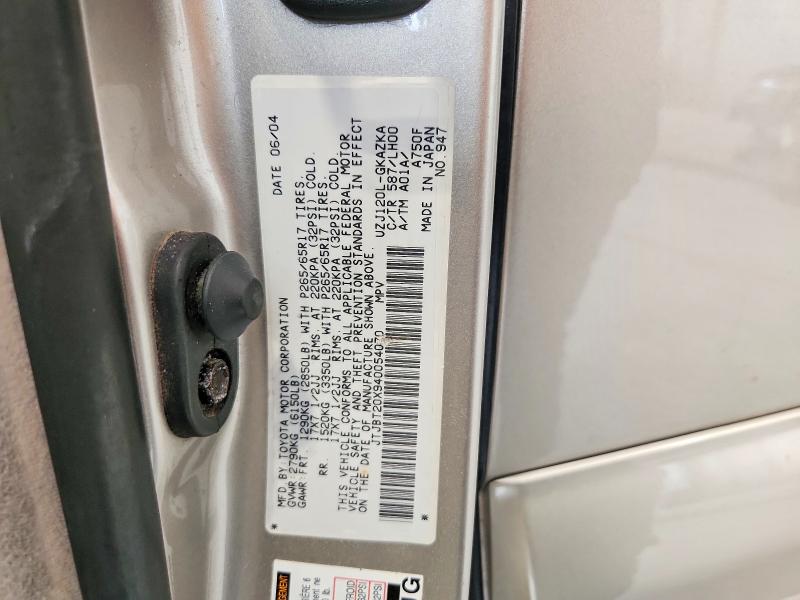 Aukcja sprzedaży 2004 Lexus Gx, vin: JTJBT20X940054070, numer aukcji: 55163626