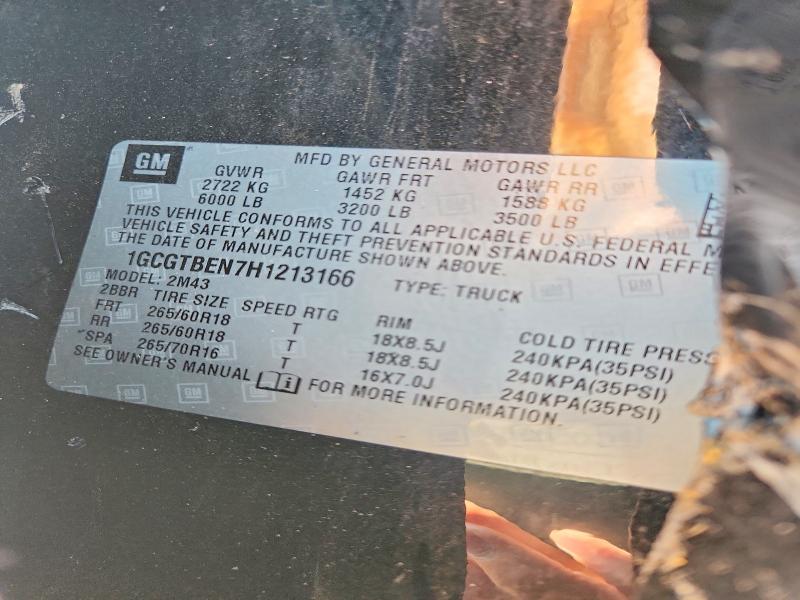 53401426 :رقم المزاد ، 1GCGTBEN7H1213166 vin ، 2017 Chevrolet Colorado مزاد بيع