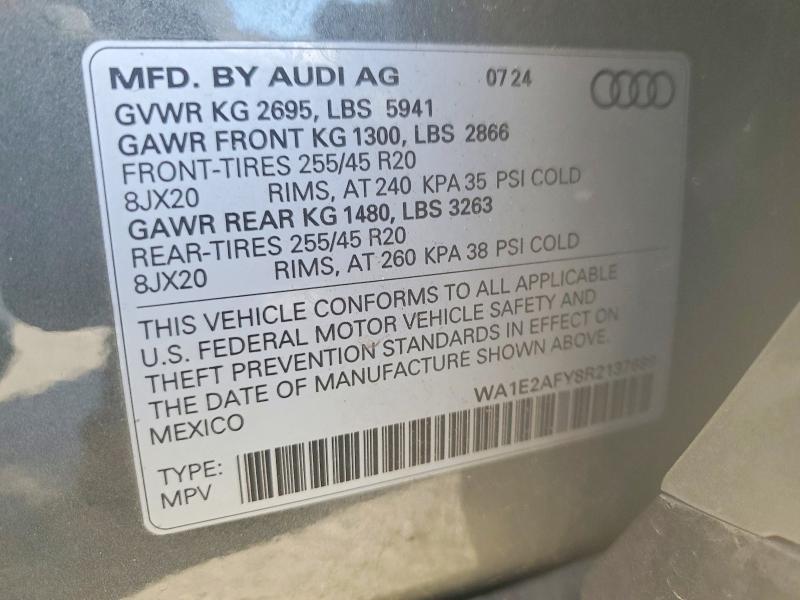 Продаж на аукціоні авто 2024 Audi Q5 E, vin: WA1E2AFY8R2137699, номер лоту: 51695196