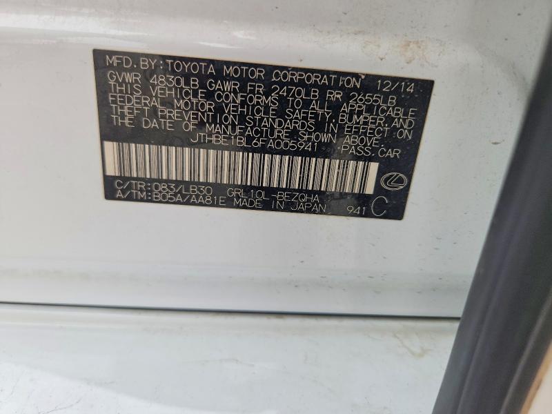 Aukcja sprzedaży 2015 Lexus Gs, vin: JTHBE1BL6FA005941, numer aukcji: 54641566